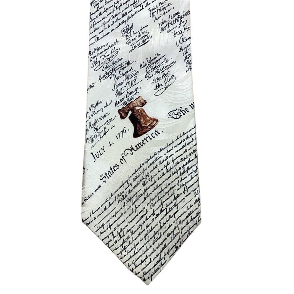 Museum Gallery 1776 Declaration of Independence Liberty Bell‎ Script USA Necktie